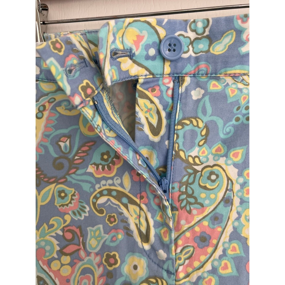 Talbots NWOT Perfect Crop Pant Womens Blue Pink Floral Cotton 18W Boho Coastal - Picture 9 of 10